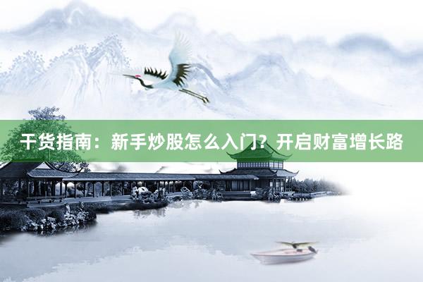 干货指南：新手炒股怎么入门？开启财富增长路