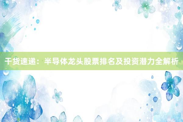 干货速递：半导体龙头股票排名及投资潜力全解析