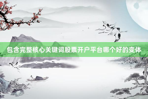 包含完整核心关键词股票开户平台哪个好的变体