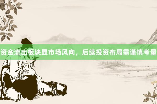 资金流出板块显市场风向，后续投资布局需谨慎考量